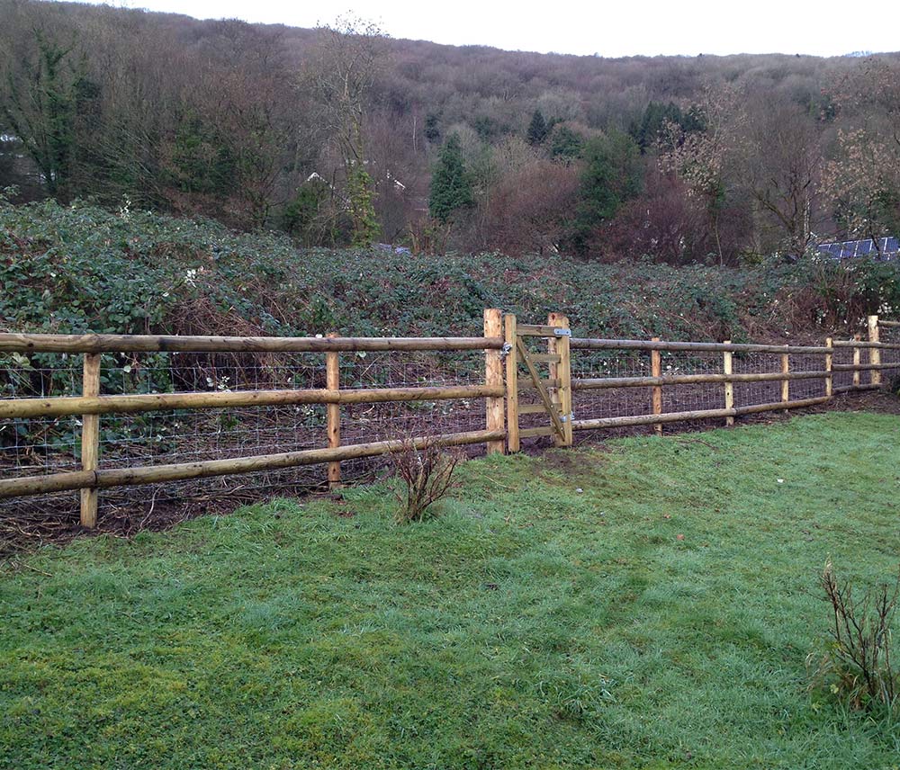 Image of This length of post and rail fencing is one of our jobs in the Wye Valley, Monmouthshire